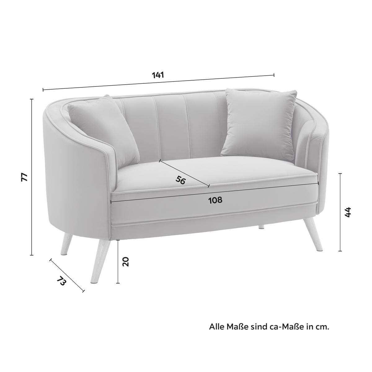 Kétüléses Kanapé Hope - rózsaszín, Modern, textil/fa (141/77/73cm) - Bessagi Home