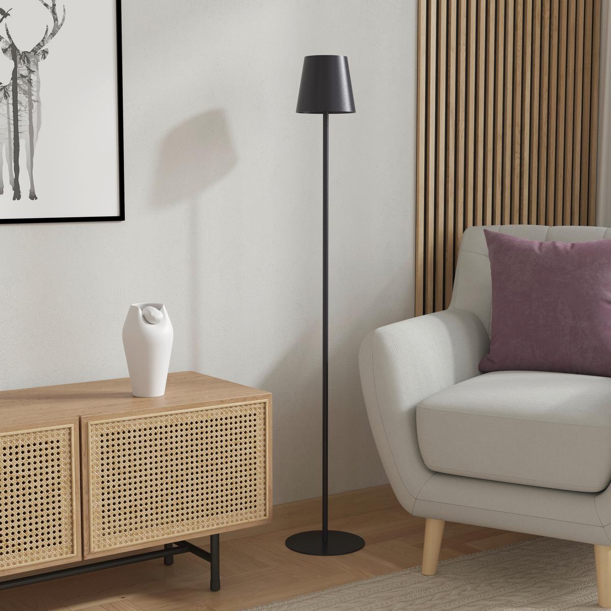 AKUMULATOROWA LAMPA STOJĄCA FORT LAUDERDALE *SBN* - czarny, Konventionell, tworzywo sztuczne/metal (22/130cm) - Novel