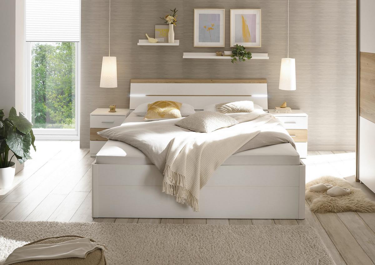 SYPIALNIA KIARA - kolor dębowy/biały, Modern, materiał drewnopochodny - Livetastic