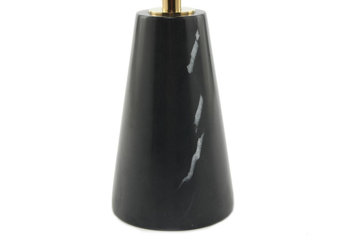 Beistelltisch Oscar 300 Schwarz - Goldfarben/Schwarz, Design, Glas/Stein (40/53/40cm) - Kayoom