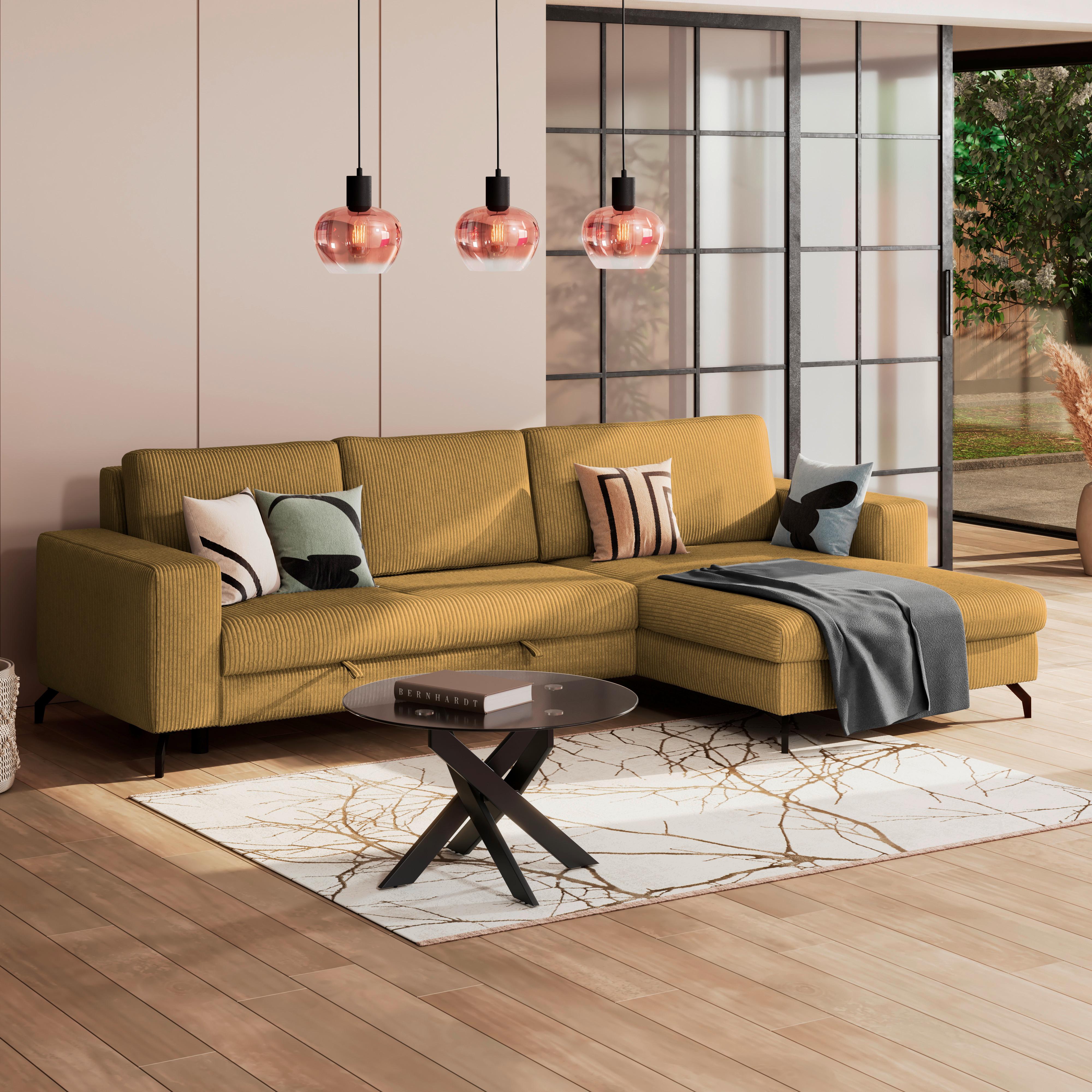 Kutna Garnitura Cloud - boje senfa, Trend, tekstil (290/178cm) - Modern Living