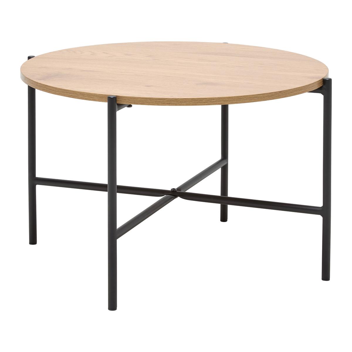 Couchtisch Oslo Eichefarben/Schwarz - Eichefarben/Schwarz, Konventionell, Holzwerkstoff/Metall (60/60/40cm) - Mömax