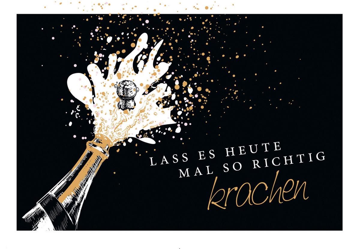 Glückwunschkarte Edelschwarz Multicolor - Basics, Papier (13/9cm)