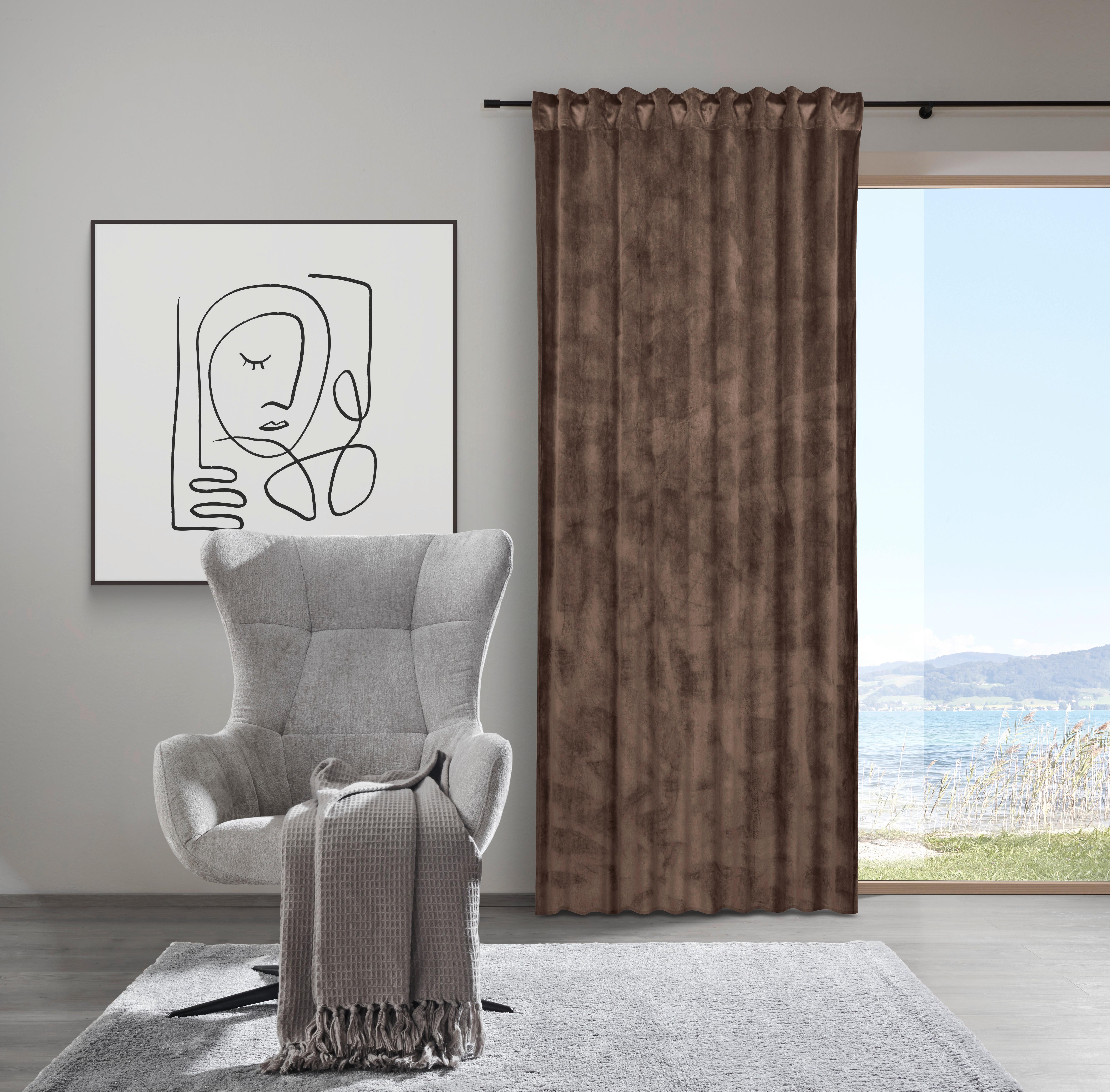 GARDINLÄNGD VIOLA - brun, Klassisk, textil (140/245cm) - Premium Living