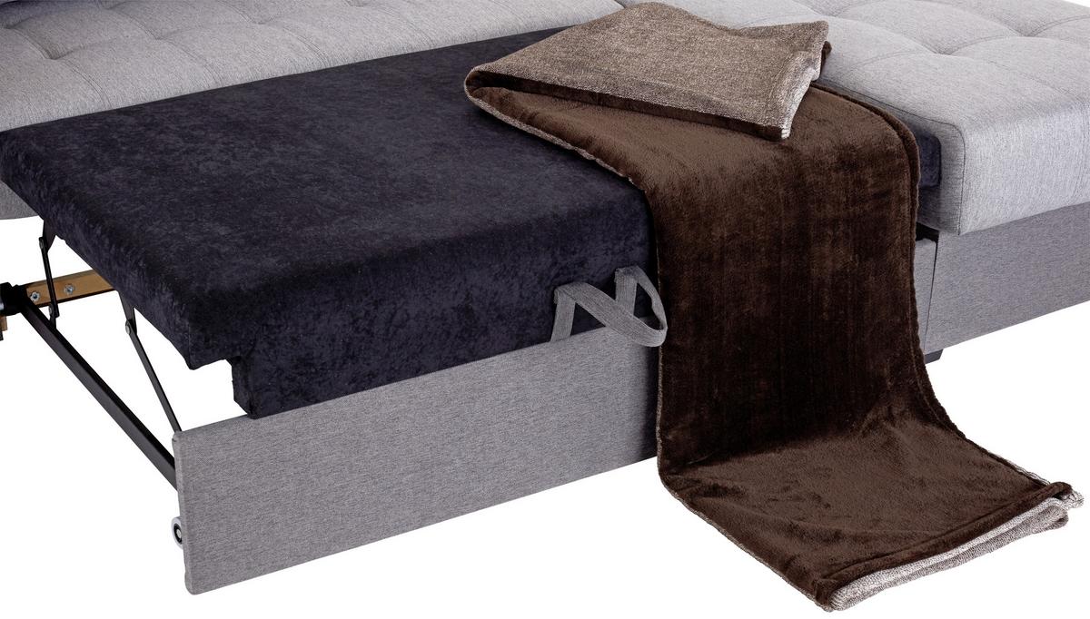 Sedežna Garnitura Atlanta, Z Ležiščem - črna/antracit, Moderno, tekstil (230/160cm) - Mömax