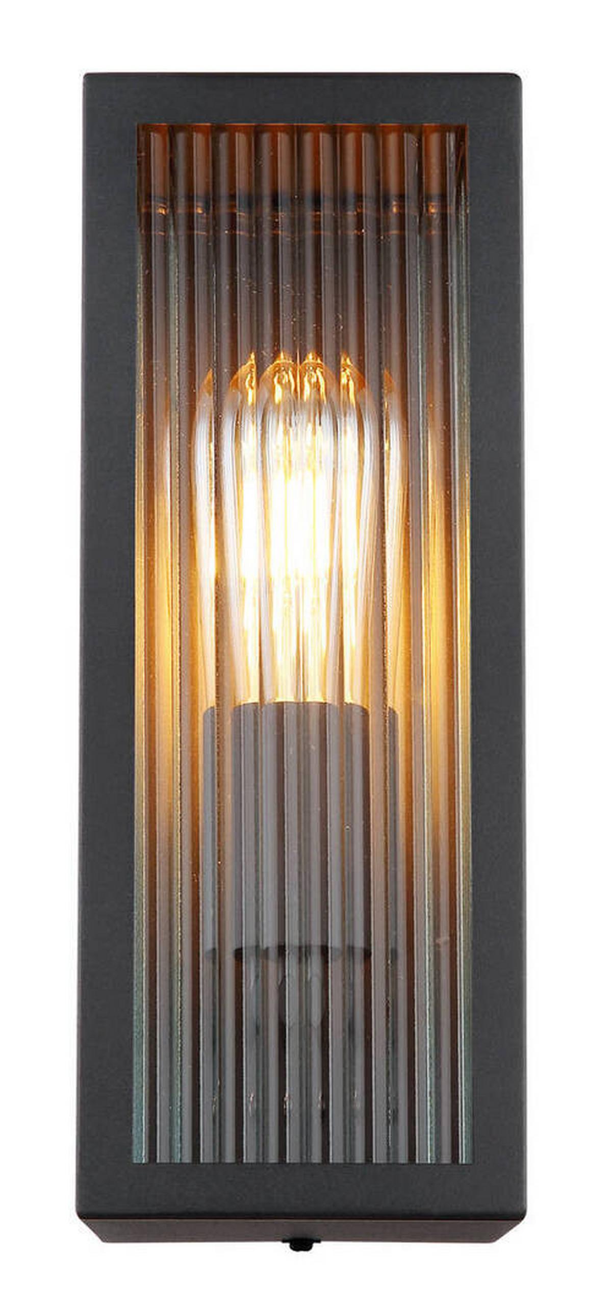 Vanjska Svjetiljka Crna Boja - prozirno/crna, Basics, staklo/metal (12/14/32cm) - Globo