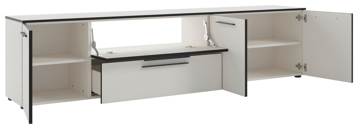 KOMODA NISKA SOUL - czarny/biały, Modern, materiał drewnopochodny/tworzywo sztuczne (225/55/40cm)