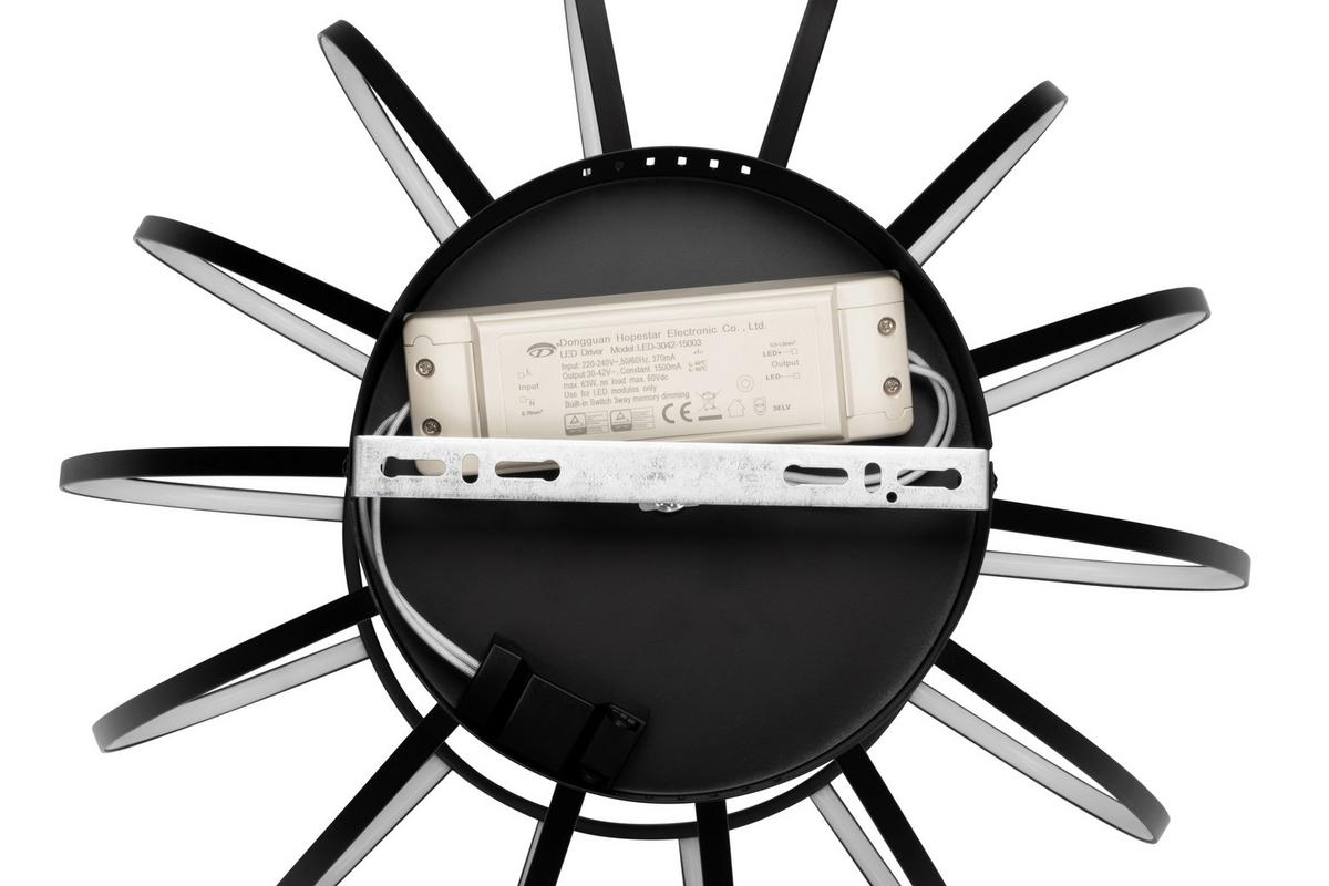 LAMPA SUFITOWA LED ONTARIO *SBN* - czarny/kolor złoty, Design, tworzywo sztuczne/metal (44,5/33cm) - Novel