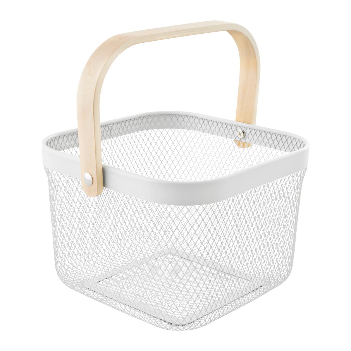 Coș universal Betty - alb, Modern, lemn/metal (26.8/25.5/17.5cm) - Mömax