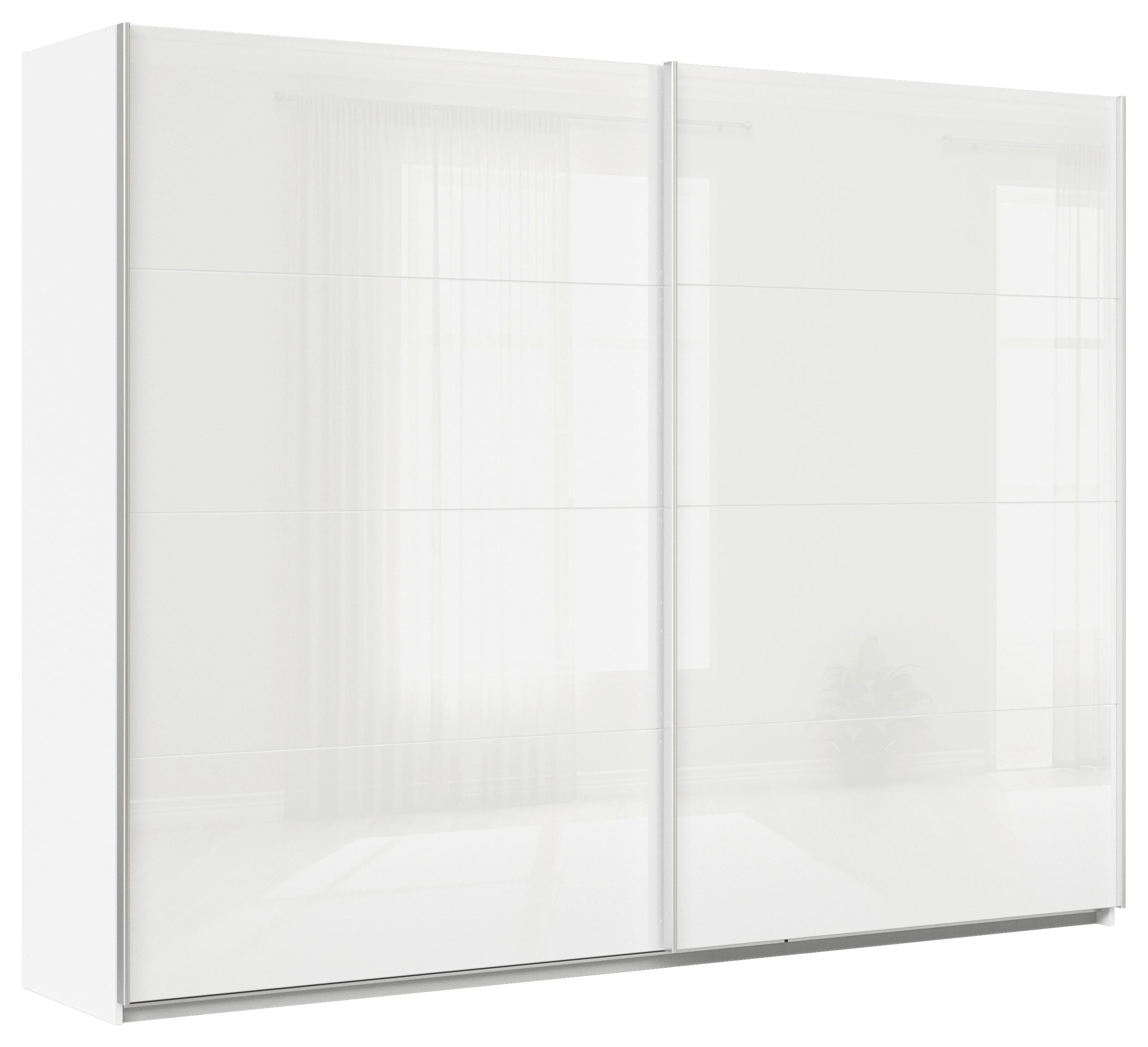 Ormar S Kliznim Vratima Feldkirch - bijela/bijela visoki sjaj, Moderno, staklo/drvni materijal (271/210/62cm)