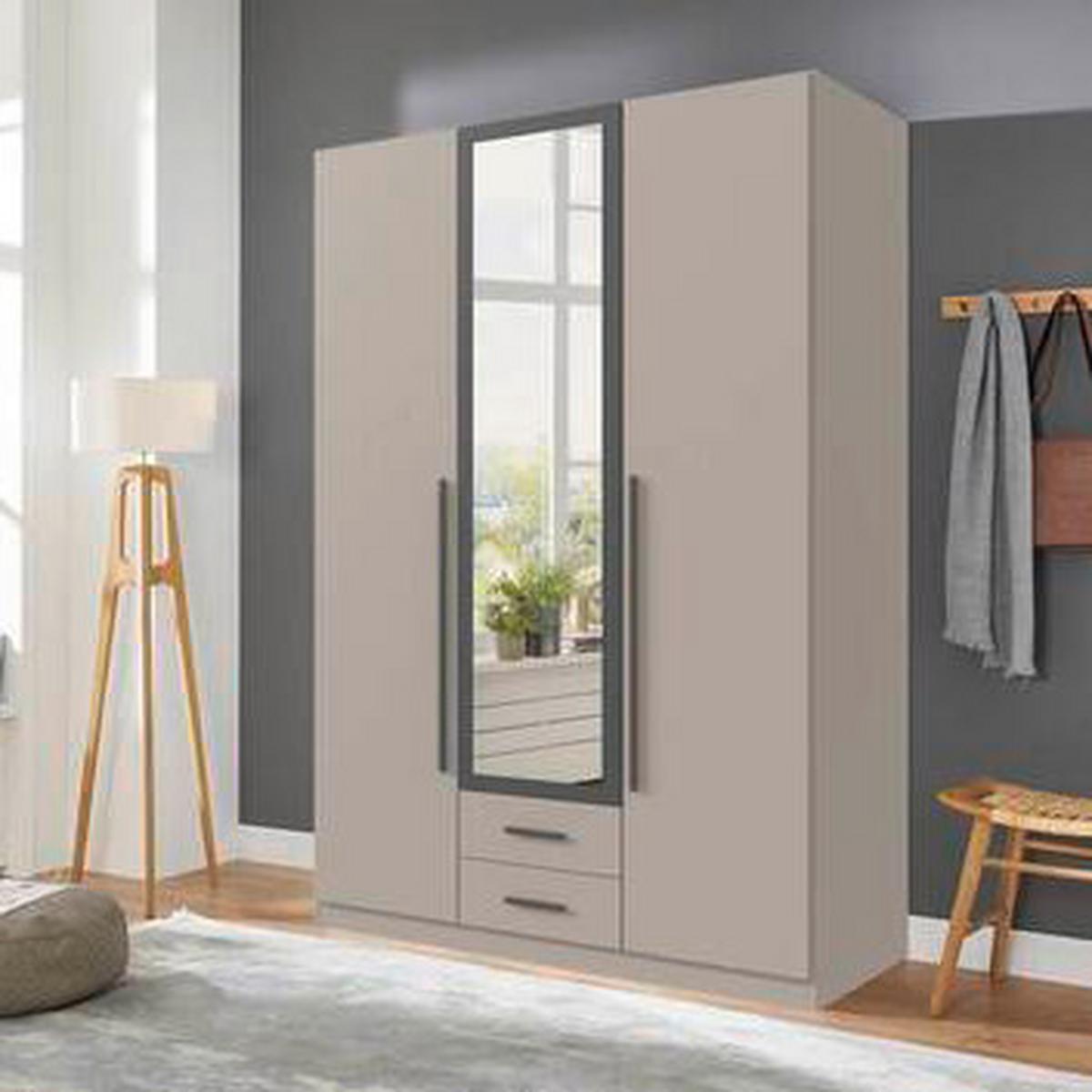 Drehtürenschrank Marburg Graphitfarben/Grau/Sahara - sahara/couleur graphite, Konventionell, verre/matériau de bois (135/199/58cm) - Mömax