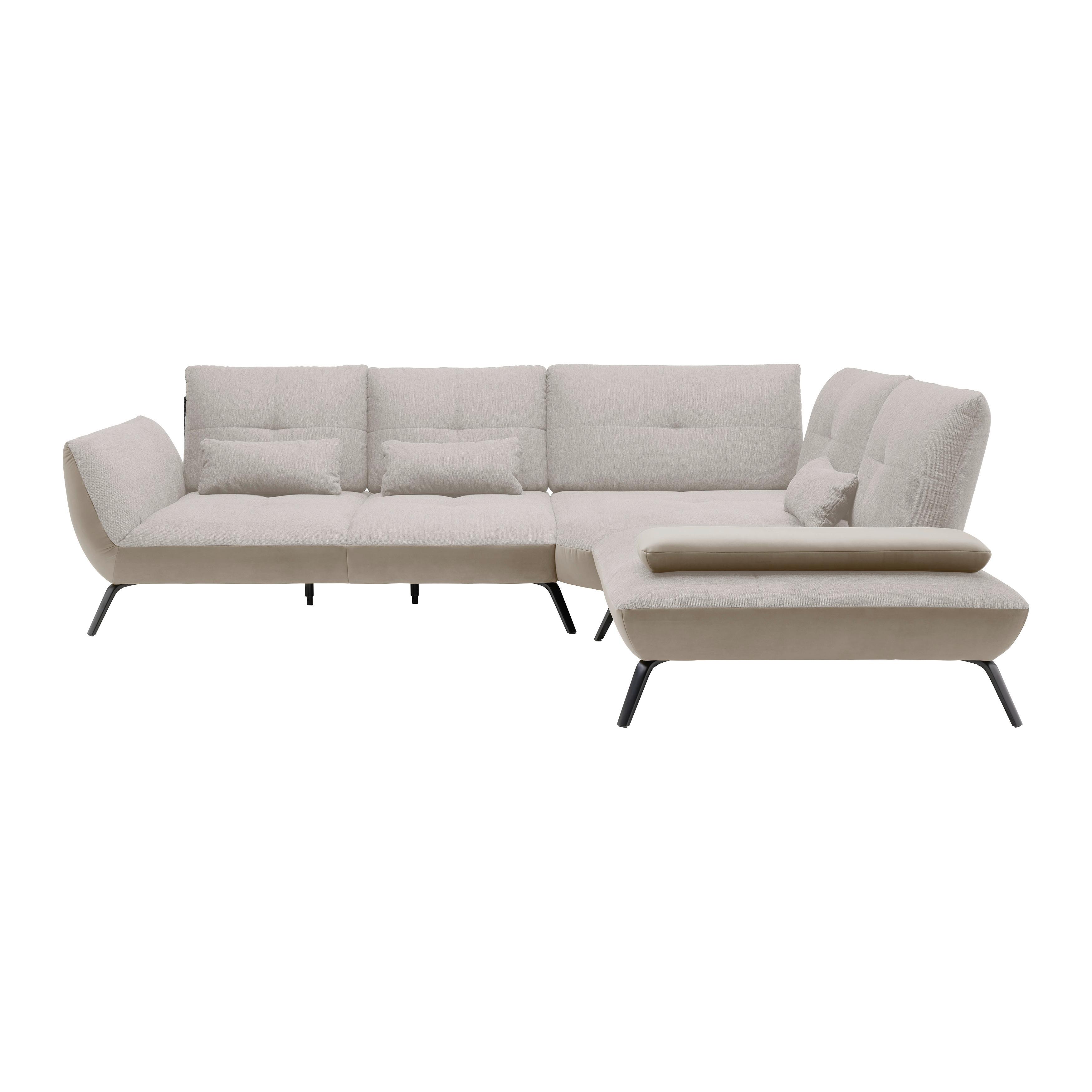 Wohnlandschaft Sandfarben/beige - Sandfarben/Beige, Modern, Holzwerkstoff/Textil (310/93/250cm) - Premium Living