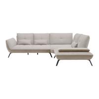 Wohnlandschaft Sandfarben/beige - Sandfarben/Beige, Modern, Holzwerkstoff/Textil (310/93/250cm) - Premium Living