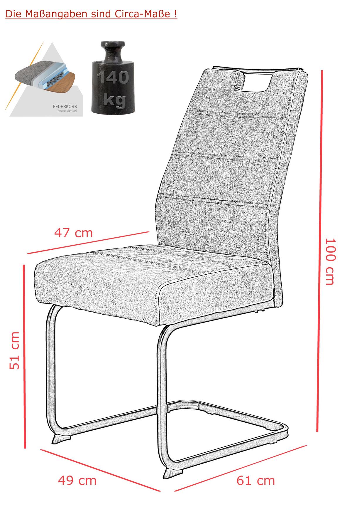 TISCHGRUPPE BEKE G - Eichefarben/Anthrazit, MODERN, Holzwerkstoff/Textil (140 - 180/76/90cm) - MID.YOU