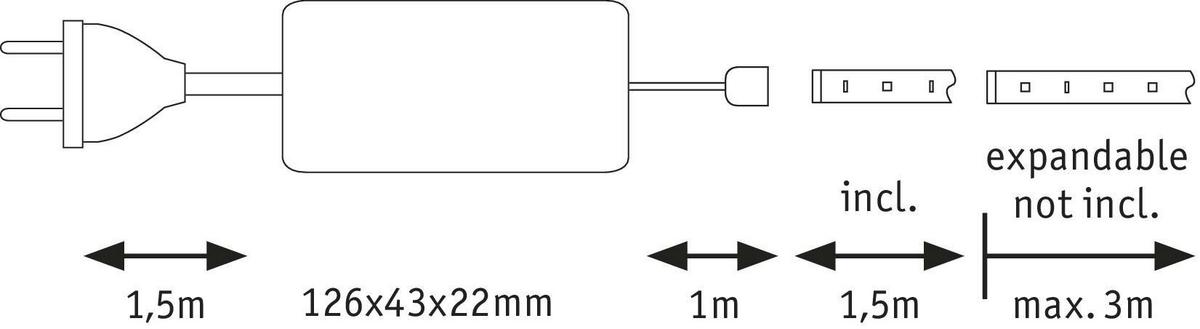 LED-Strip MaxLed 500 in Silberfarben max. 10 Watt - Silberfarben, Basics, Metall (0,3cm) - Paulmann