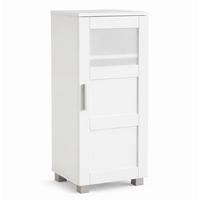 Midischrank Nilari M - Weiss/Silberfarben, Trend, Glas/Holzwerkstoff (38/70/28cm) - MID.YOU