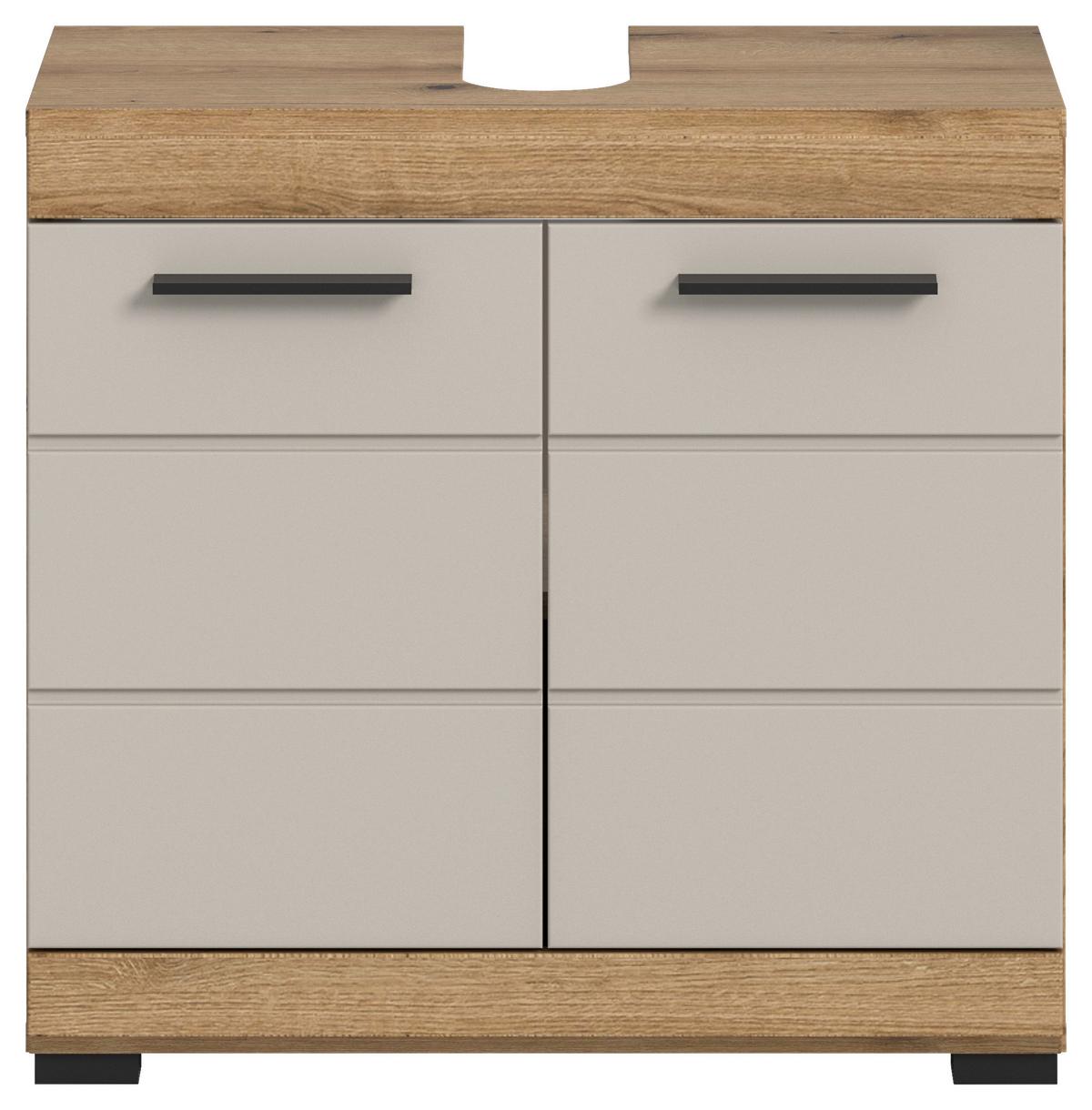 Waschbeckenunterschrank Scout ca. 60x56x34 cm Kaschmir - Kaschmir/Schwarz, MODERN, Holzwerkstoff/Kunststoff (60/56/34cm) - MID.YOU