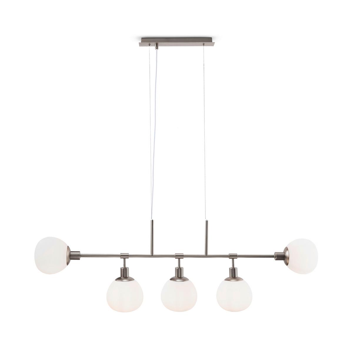 PENDELLEUCHTE ERICH - Weiss/Nickelfarben, Trend, Glas/Metall (120/15/37.3cm) - MAYTONI