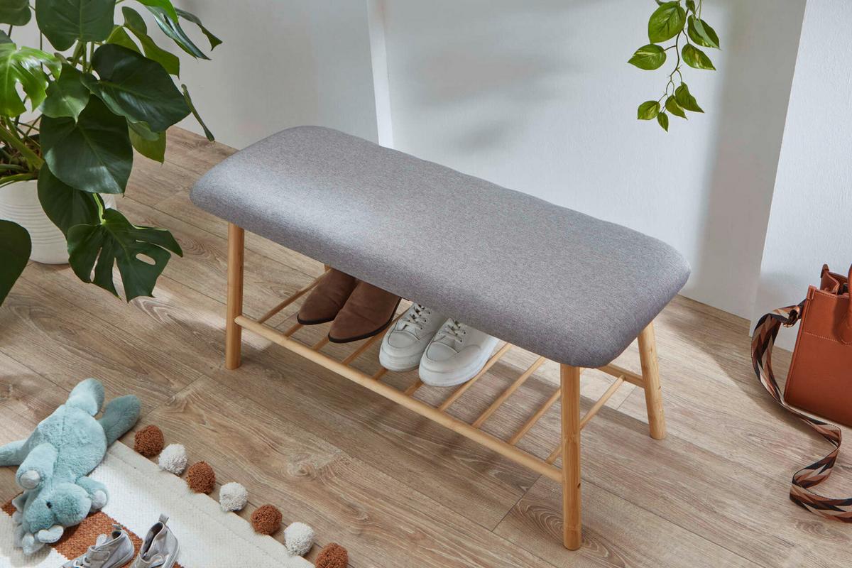 SITZBANK KLEINMÖBEL - Grau, Design, Holzwerkstoff/Textil (90/45/34cm) - MID.YOU