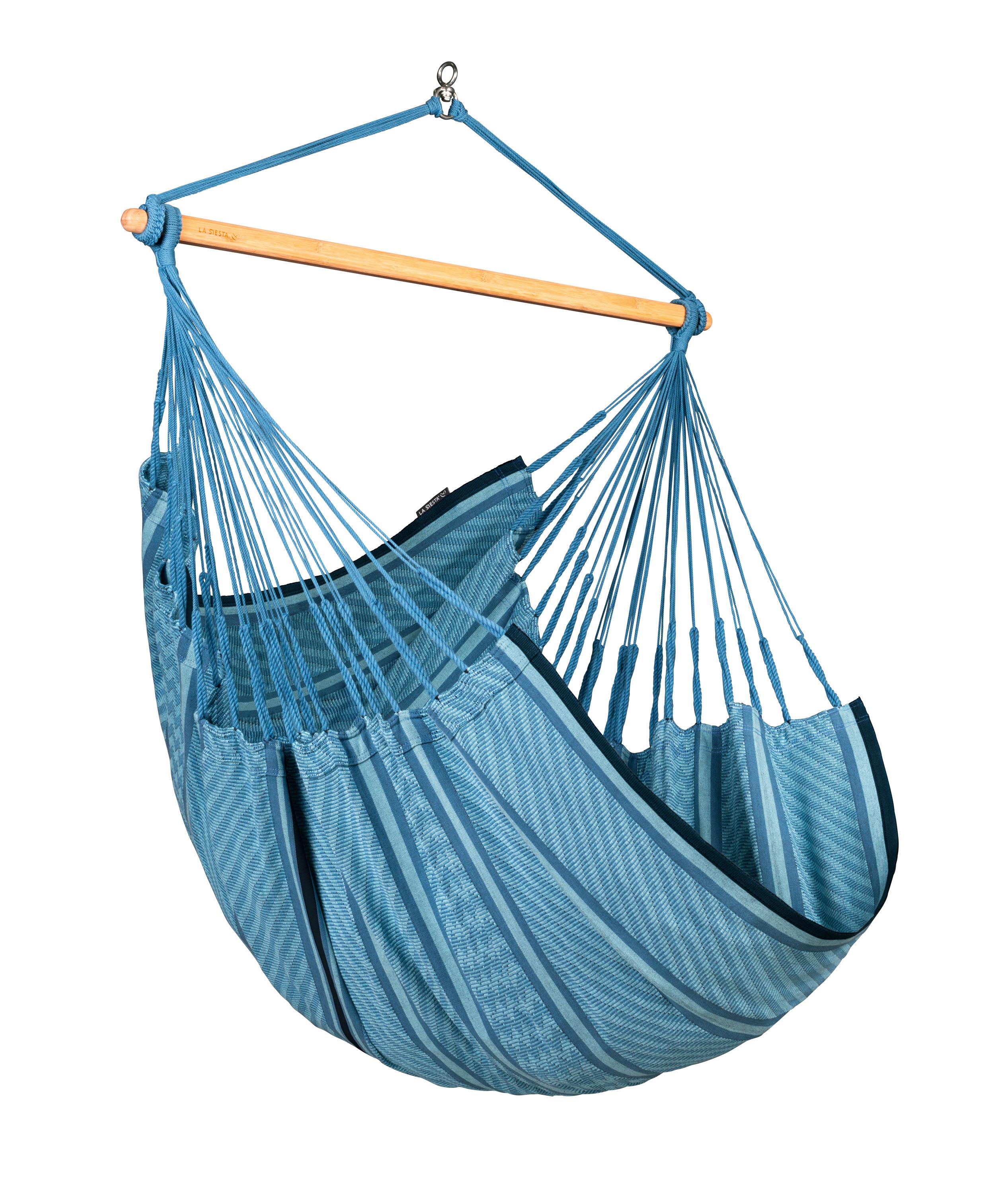 Hängesessel Comfort Hammock Chair Blau - Blau/Dunkelblau, KONVENTIONELL, Holz/Textil (110/180/115cm) - La Siesta