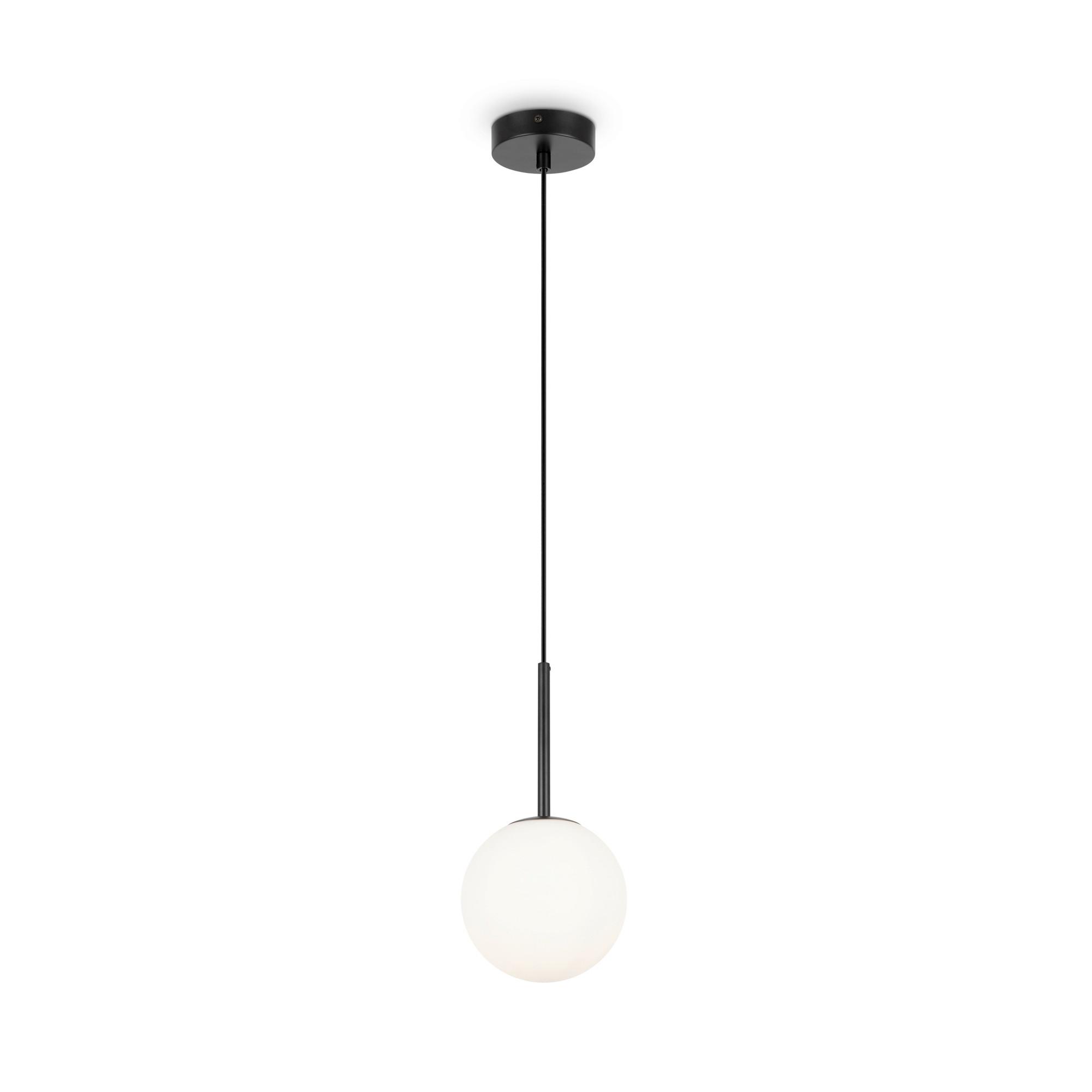 Pendelleuchte Basic Form Schwarz max. 40 Watt - Schwarz/Weiß, Trend, Glas/Metall (15/180cm) - MAYTONI