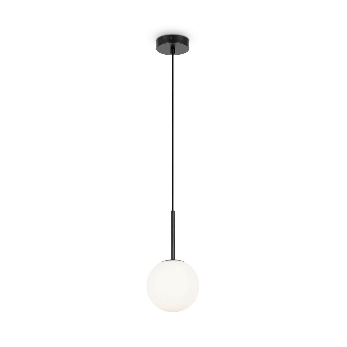 Pendelleuchte Basic Form Schwarz max. 40 Watt - Schwarz/Weiß, Trend, Glas/Metall (15/180cm) - MAYTONI