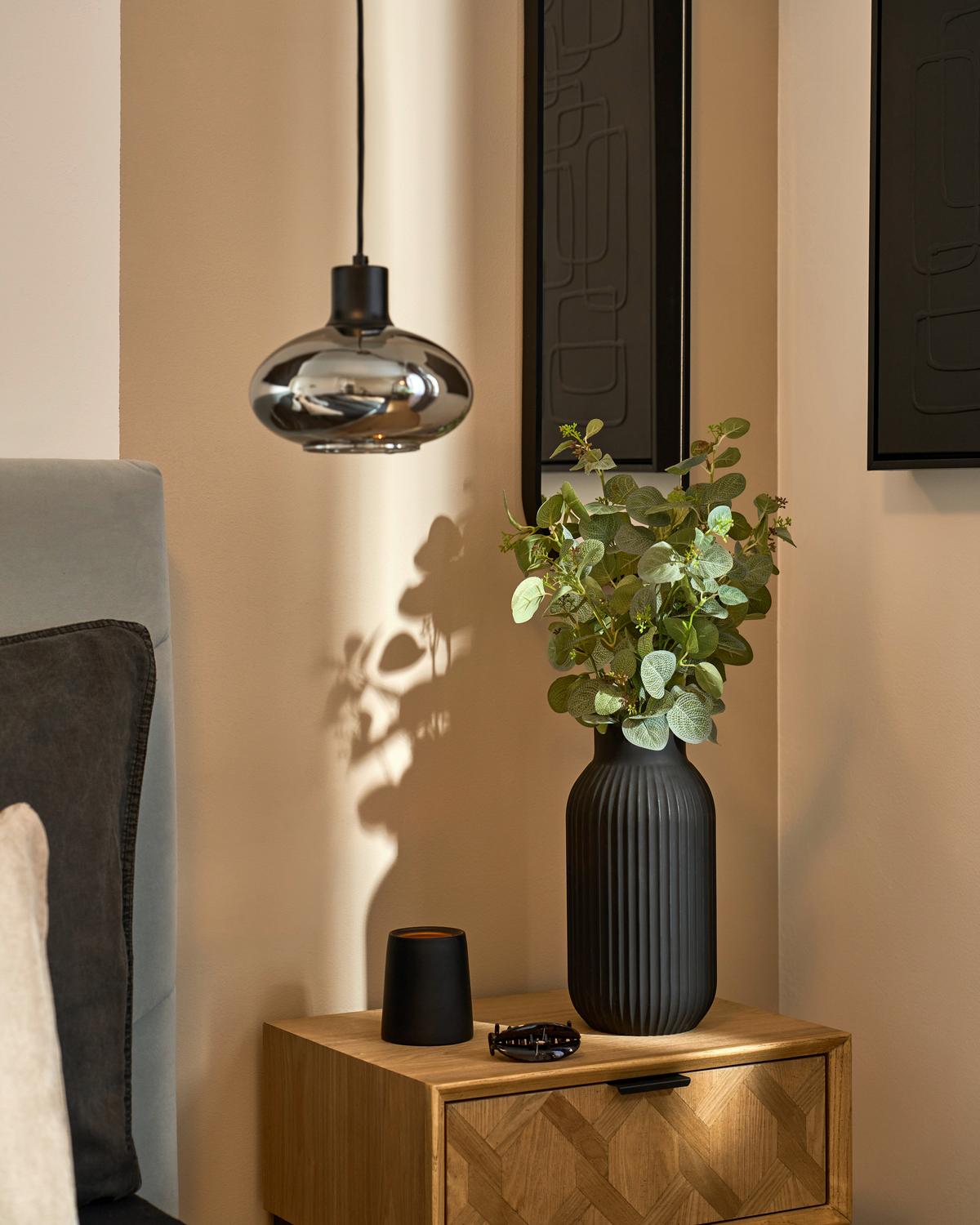 Lampă suspendată Tipo - negru, Modern, sticlă/metal (18/120cm) - Mömax