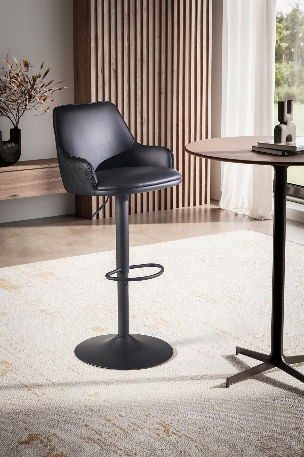 BARHOCKER WL7.009 - Schwarz, Design, Textil/Metall (45/106/45cm) - MID.YOU