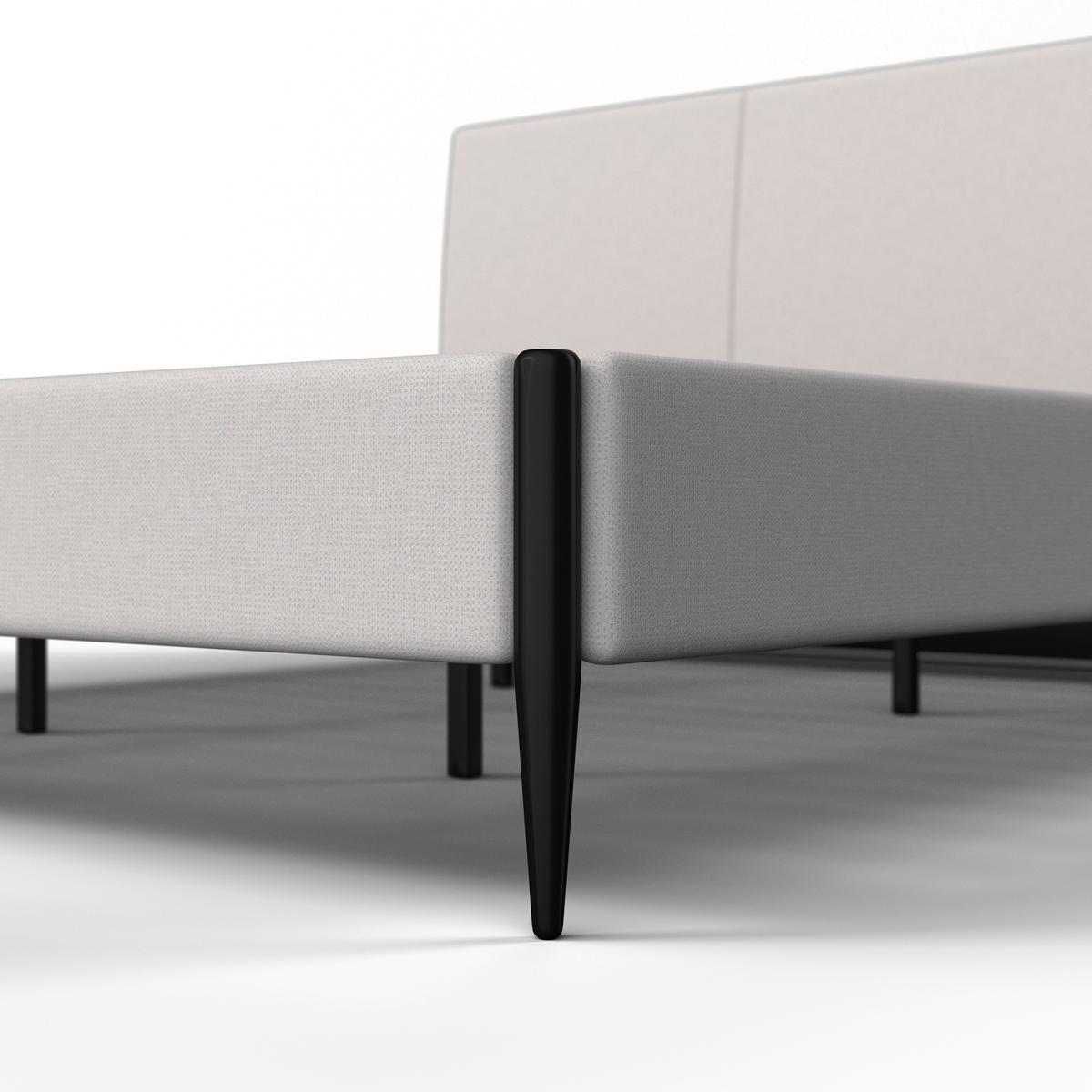 Polsterbett Melisa ca. 180x200 cm Hellgrau - Hellgrau/Schwarz, MODERN, Holz/Textil (180/200cm) - Bessagi Home