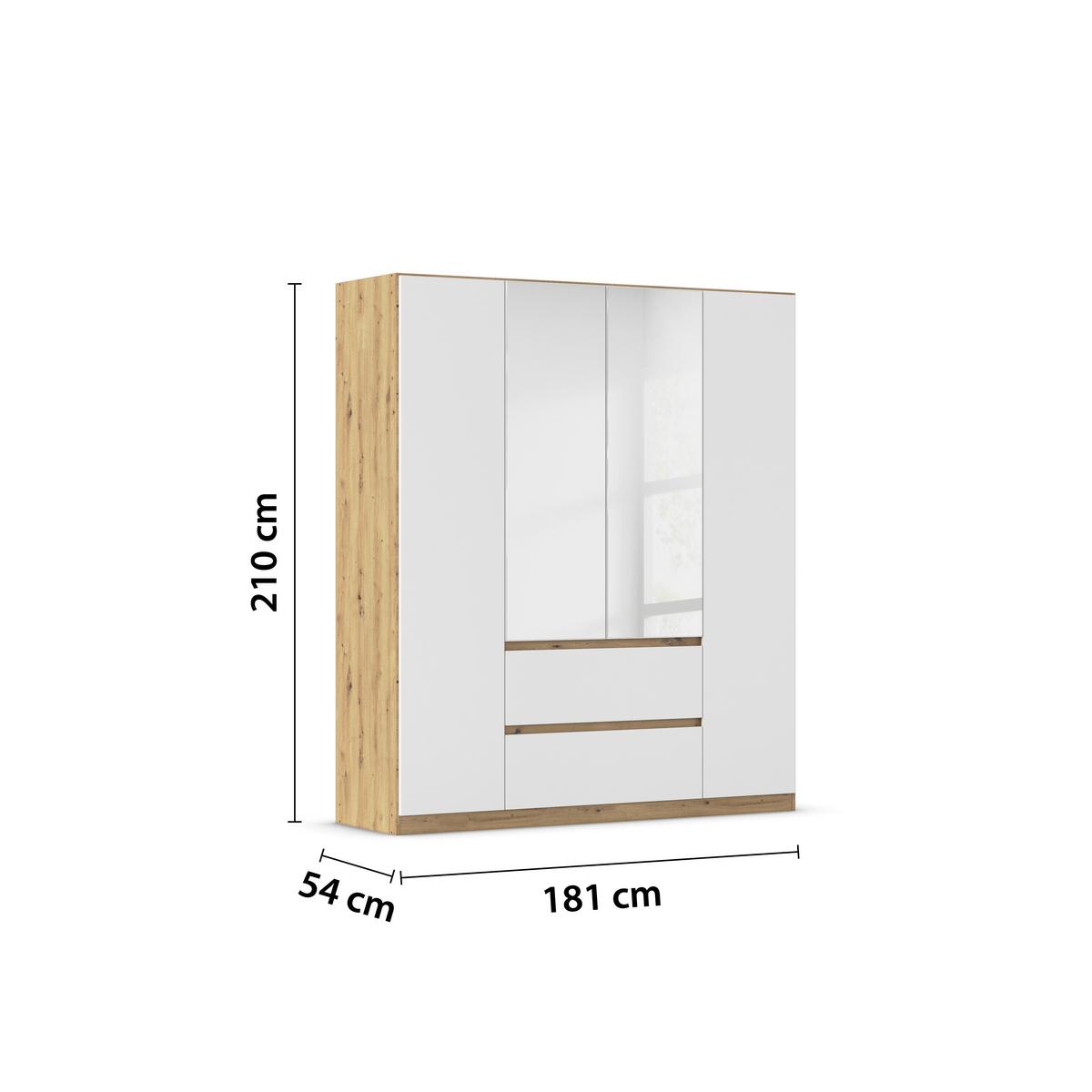 DULAP  USI ROTATIVE MAINZ - argintiu/alb, Basics, material pe bază de lemn (181/210/54cm) - Modern Living