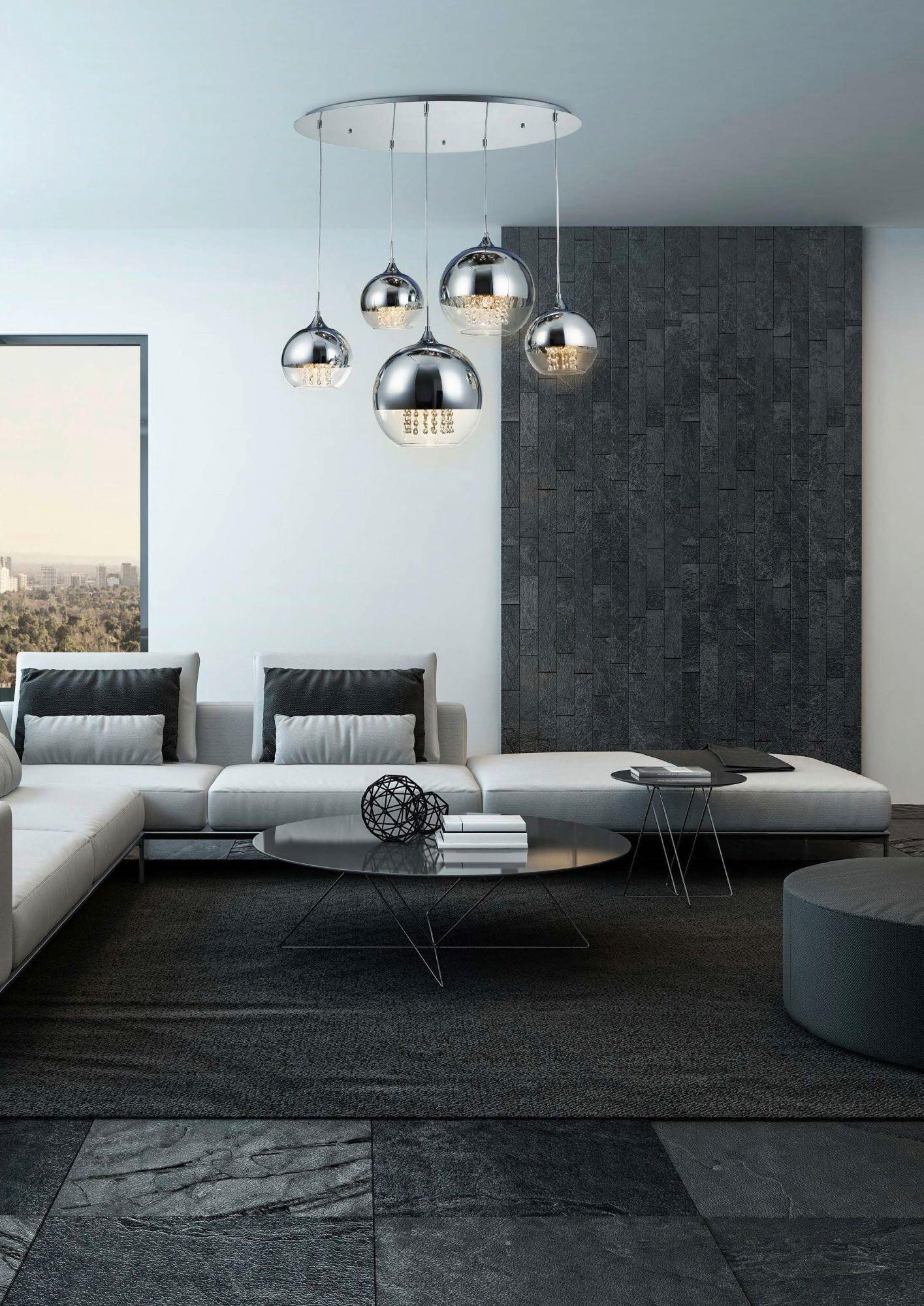 Pendelleuchte Fermi Nickelfarben max. 60 Watt - Transparent/Nickelfarben, Trend, Glas/Metall (91/65/95cm) - MAYTONI