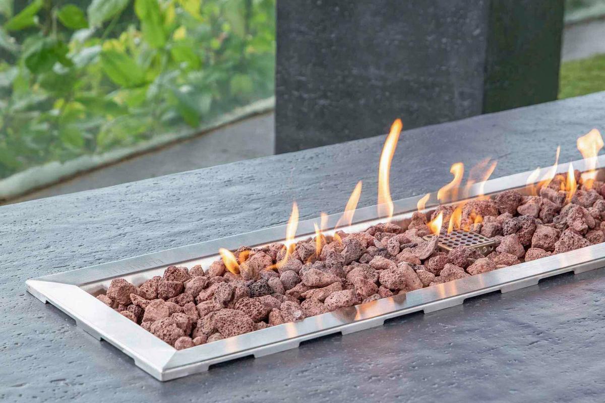 Feuerstelle Hampton Dunkelgrau - Dunkelgrau, KONVENTIONELL, Stein/Metall (35/35/142cm) - Gardenson