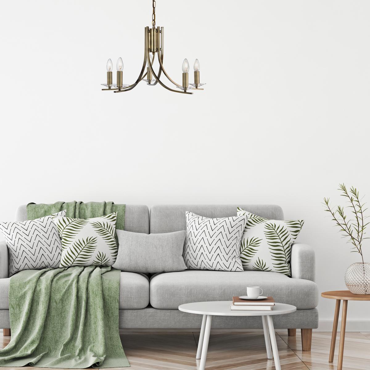 Csillár 4165-5ab Ascona - sárgarézszínű, Konventionell, üveg/fém (62/90cm)