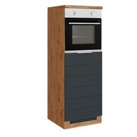 Backofen-/Kühlschrank Umbauschrank Florenz ca. 60 cm - Eiche Wotan/Grau, Design, Holzwerkstoff/Metall (60/166/60cm) - Held