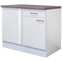 Kotna Spodnja Omara Neo, Bela, Siva, Š. 110 Cm - barve nerjavečega jekla/bela, Moderno, kovina/leseni material (110/86/60cm)