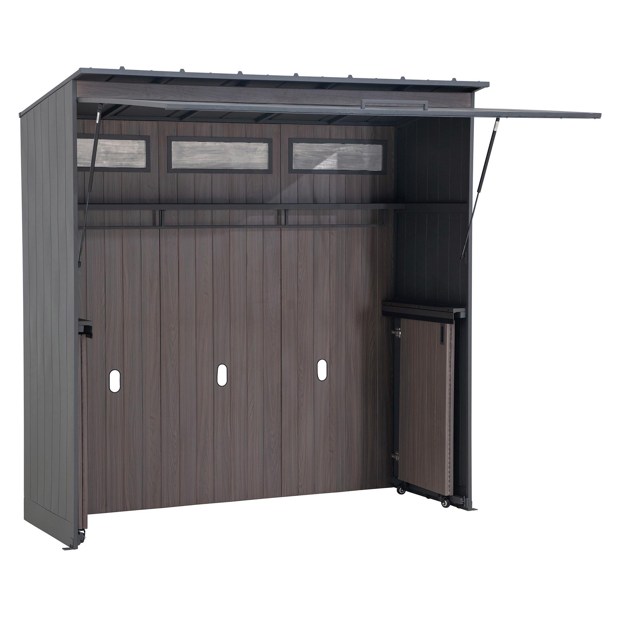 Gartenhaus Mambo Anthrazit/Dunkelbraun - Anthrazit/Dunkelbraun, Basics, Metall (220/226/94cm) - Modante