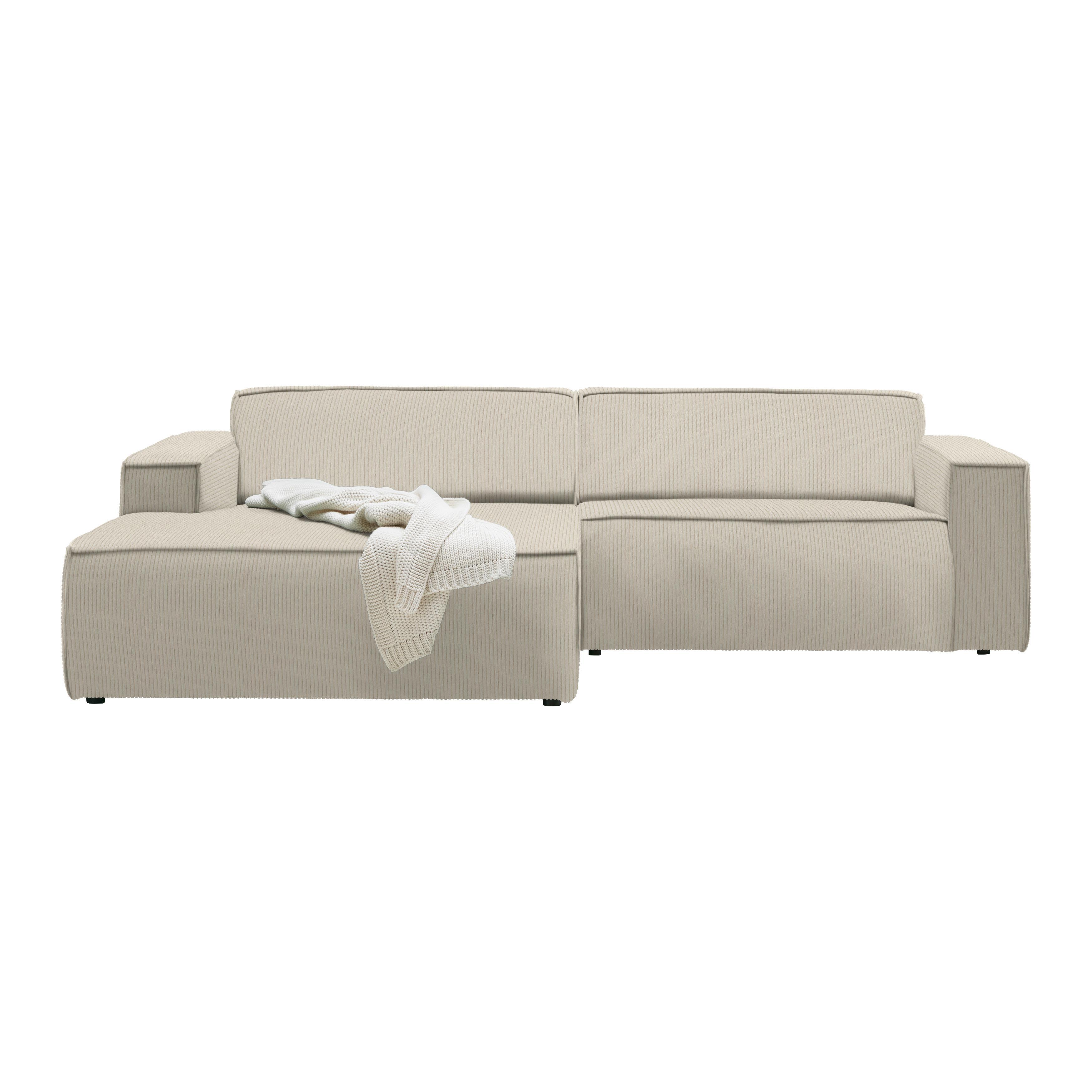 Wohnlandschaft Loft Beige - Beige/Schwarz, MODERN, Textil/Metall (172/75/265cm) - Mömax