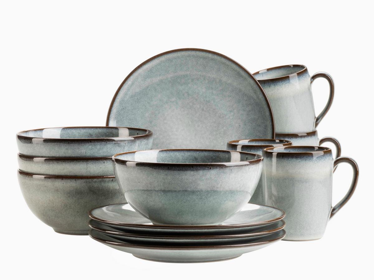 FRÜHSTÜCKSSERVICE 935604 FRÜHSTÜCKSSERVICE SMOKY - Grün, Basics, Keramik - Mäser
