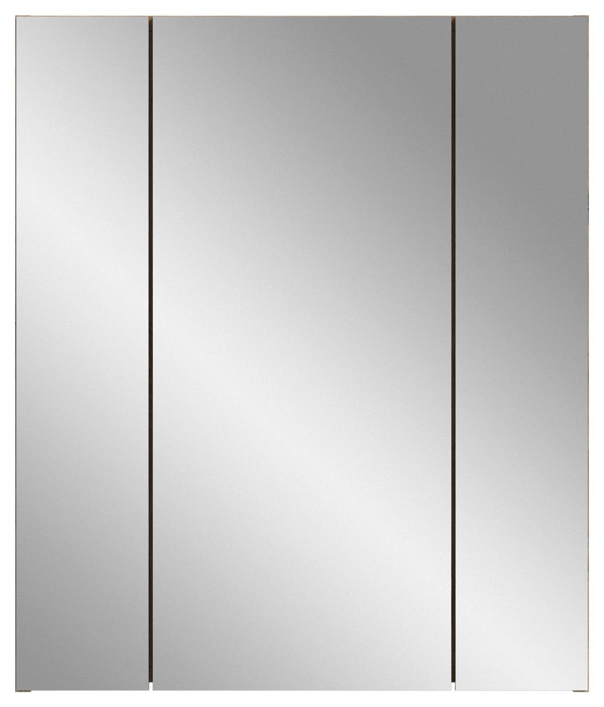 SPIEGELSCHRANK ICE - Eiche dunkel/Schwarz, Basics, Glas/Holzwerkstoff (60/70/18cm) - MID.YOU