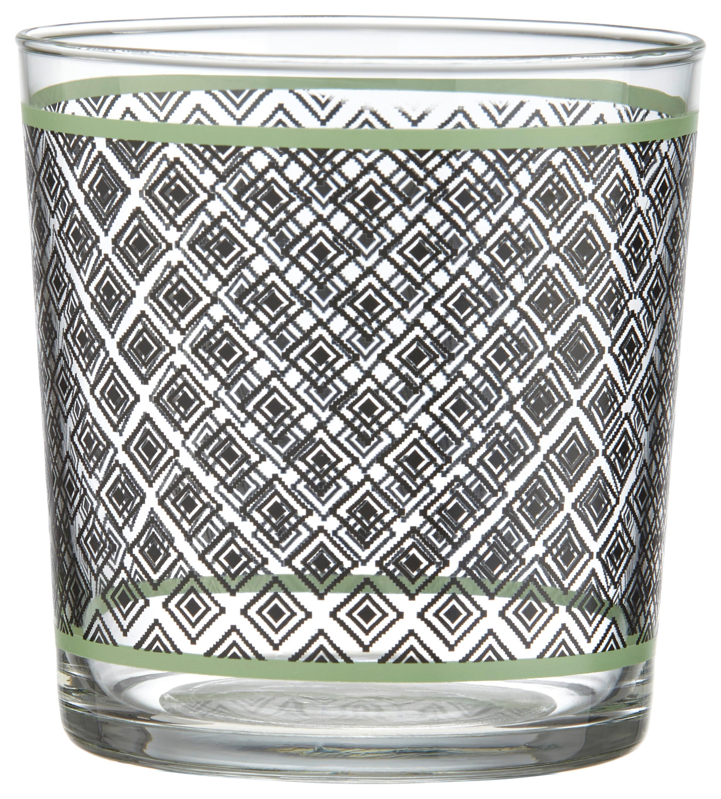 Trinkglas Lime Affaire versch. Designs - Transparent/Schwarz, LIFESTYLE, Glas (8,5/8,9cm) - Modern Living
