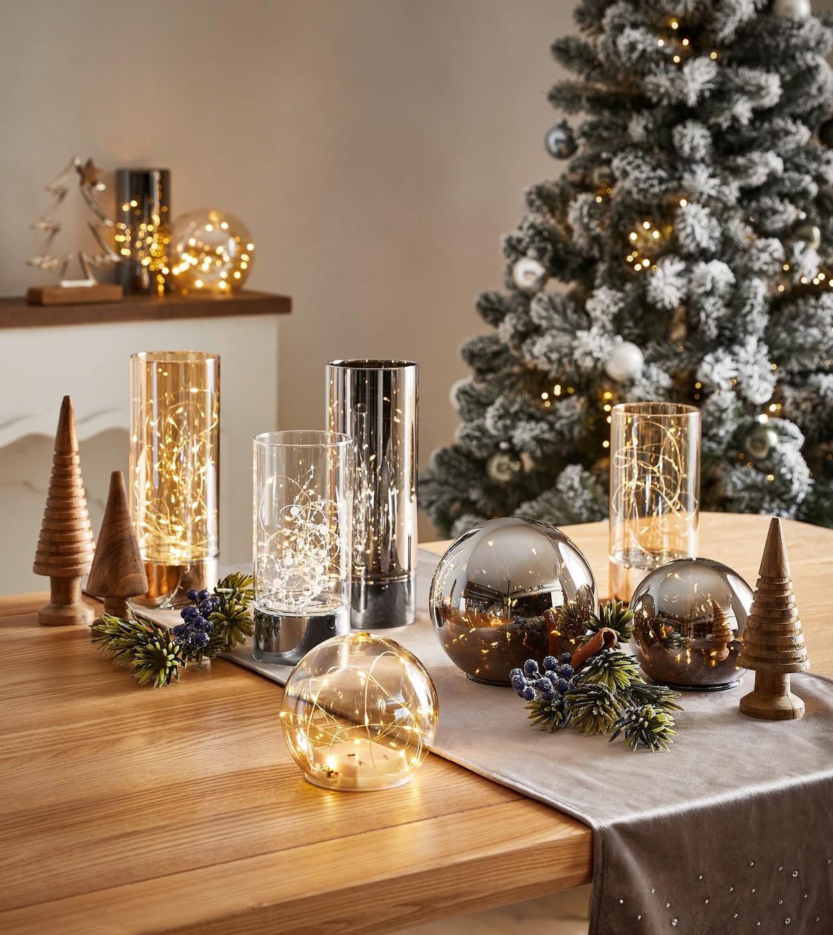 DEKORACJA ŚWIETLNA LED JP16872 - szary, Lifestyle, szkło (9/25cm) - X-Mas