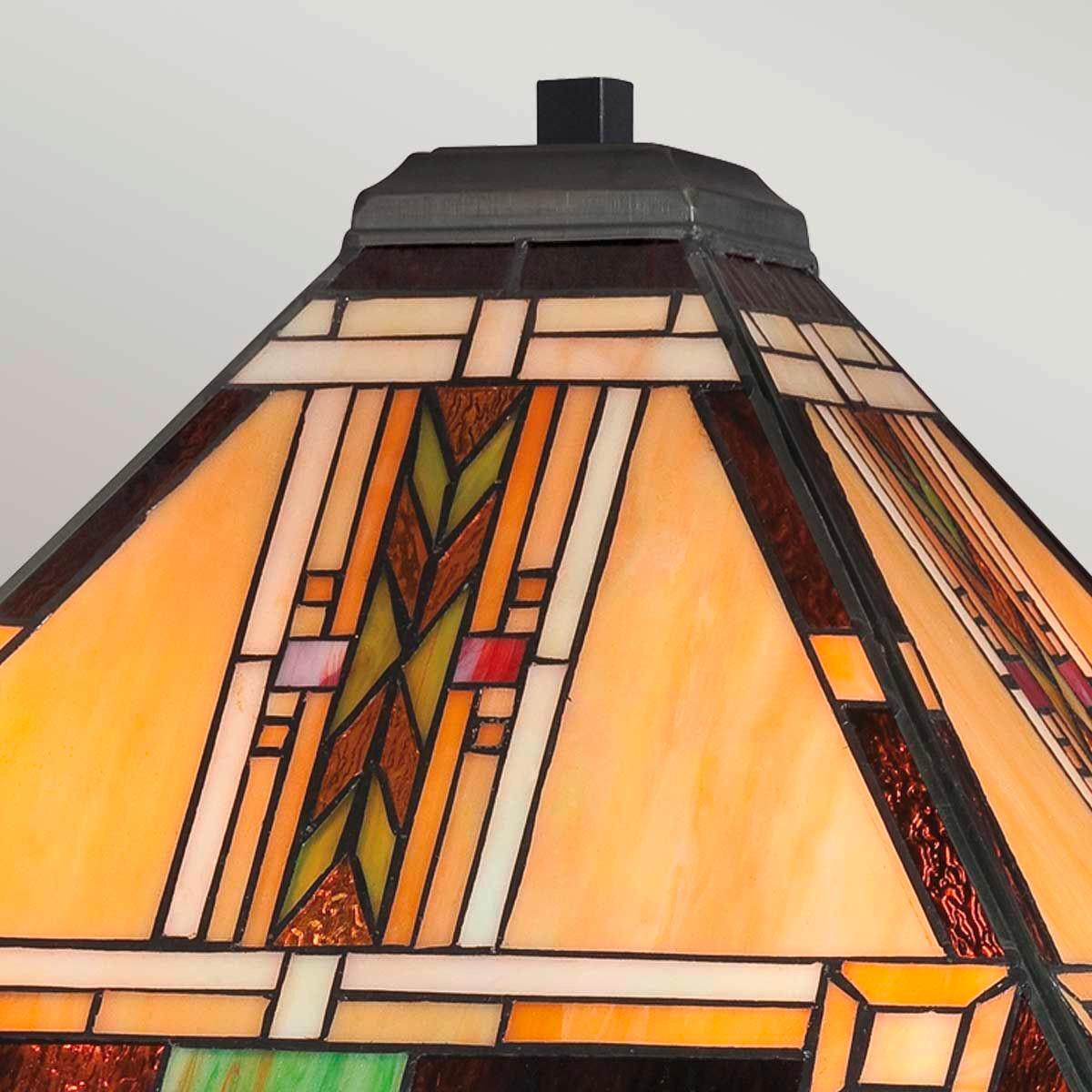 Asztali Lámpa Qz-Navajo-Tl-Vb - sötétbarna/többszínű, Konventionell, üveg/természetes anyagok (40.6/63,1cm) - Elstead Lighting