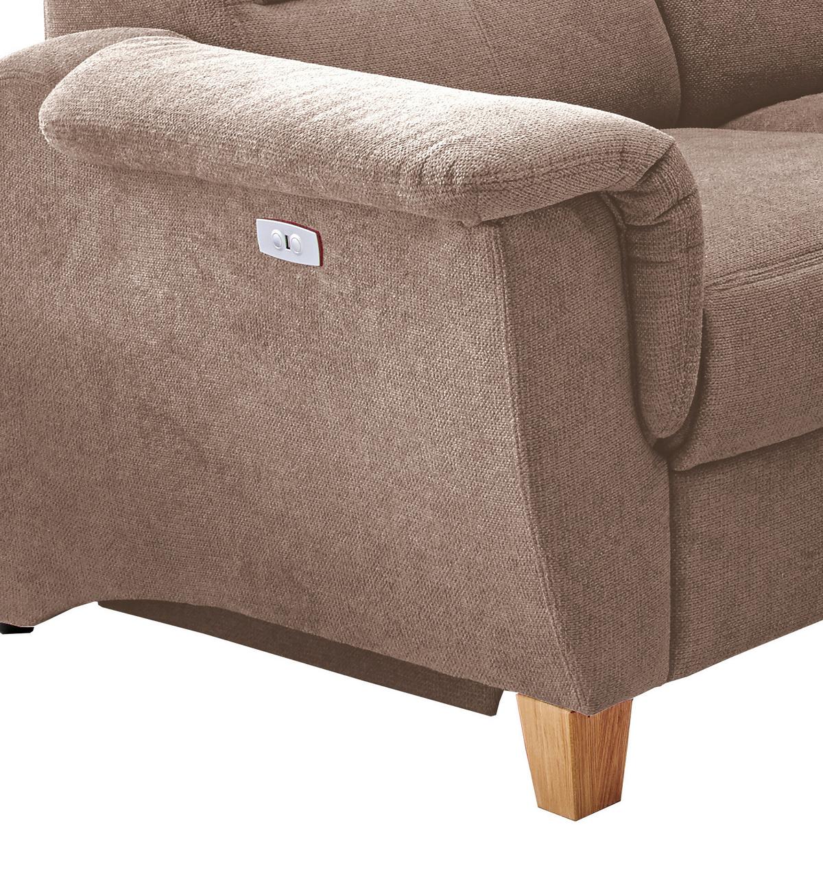 Wohnlandschaft Parole Hellbraun Struktur - Hellbraun/Wildeiche, KONVENTIONELL, Holz/Textil (186/237cm) - Livetastic