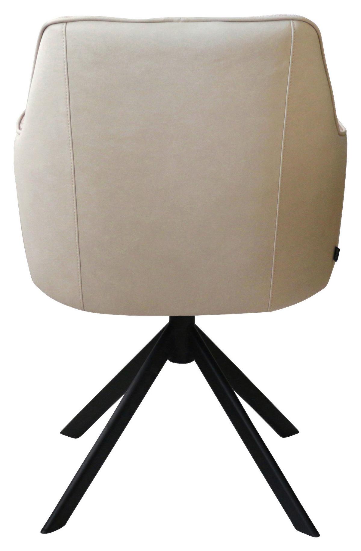 KRZESŁO Z PODŁOKIETNIKAMI BARI - beżowy/czarny, Design, metal/tkanina (58/87/64,5cm) - Novel