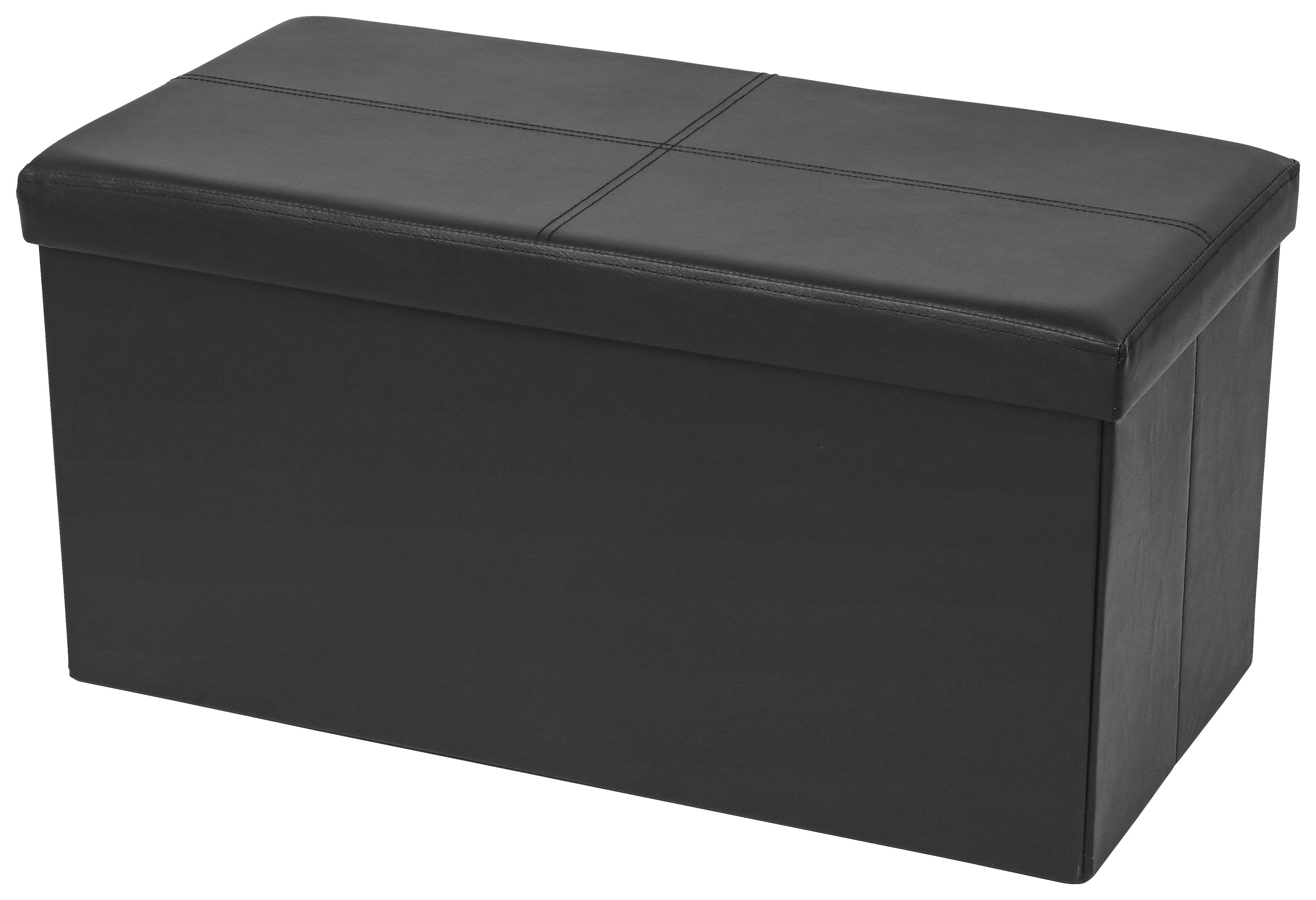 Bancă OLIVER 2 - negru, Modern, textil/material pe bază de lemn (76/38/38cm) - Modern Living