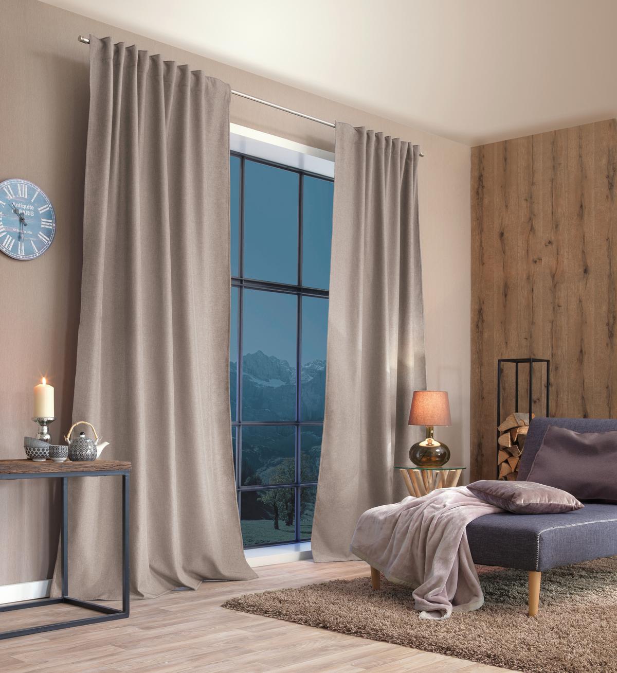 Wärmeschutzvorhang Eskimo Naturfarben ca. 135x225cm - Naturfarben, Basics, Textil (135/225cm) - Schmidt W. Gmbh