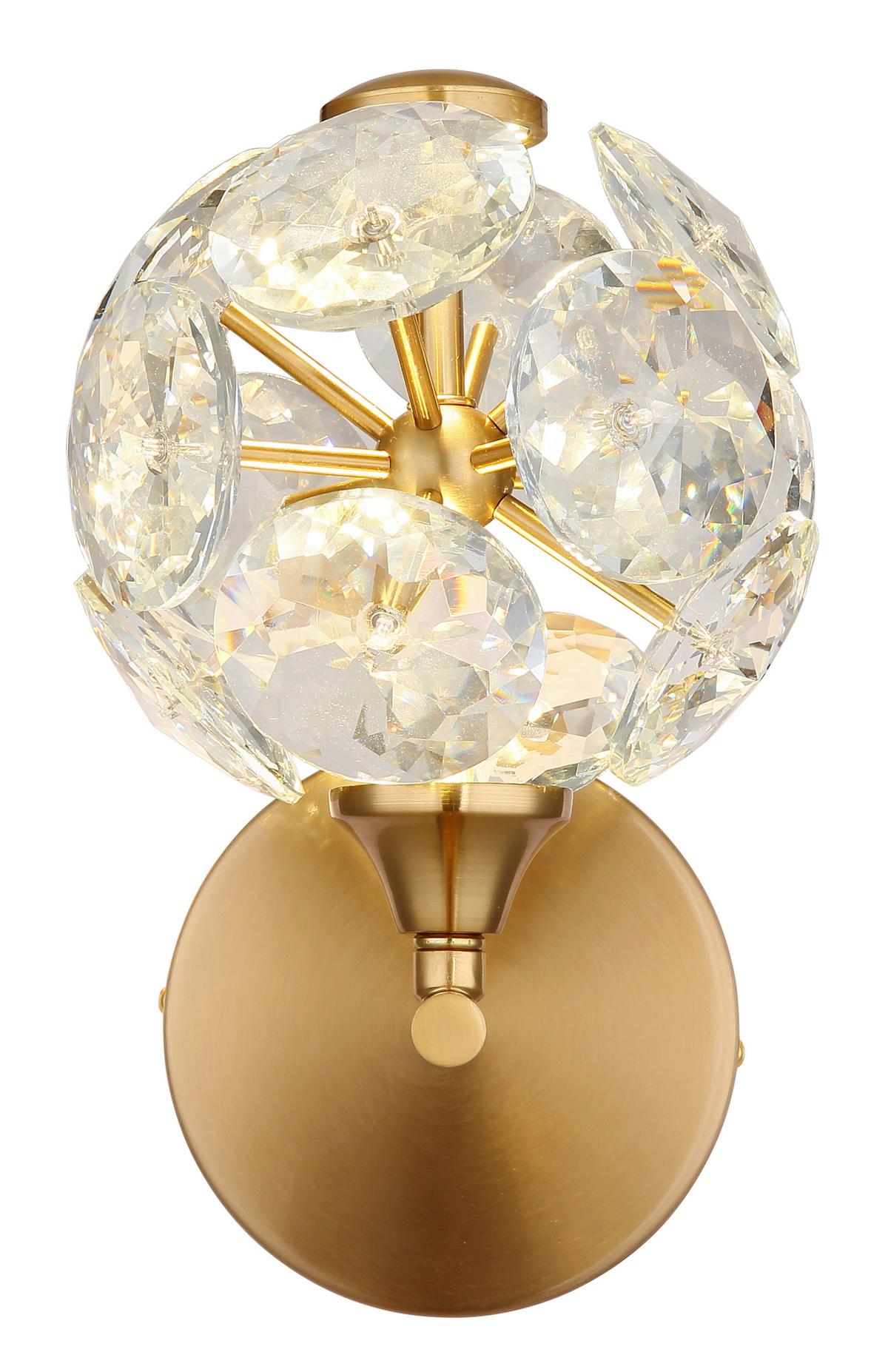 LED-WANDLEUCHTE 16047W VIRINA - Klar/Goldfarben, Konventionell, Glas/Metall (15/24cm) - Globo