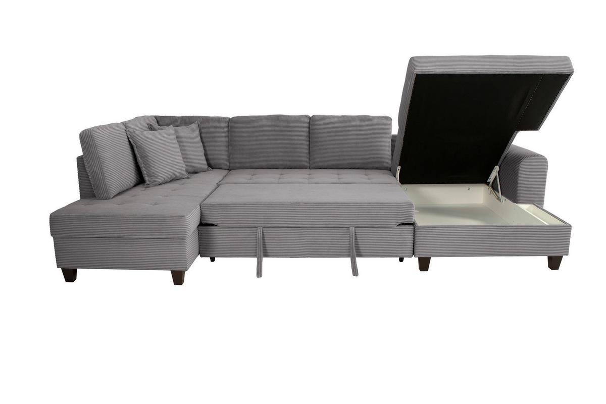 Ugaona Garnitura Moritz - siva, Trend, tekstil (178/324/155cm) - Modern Living