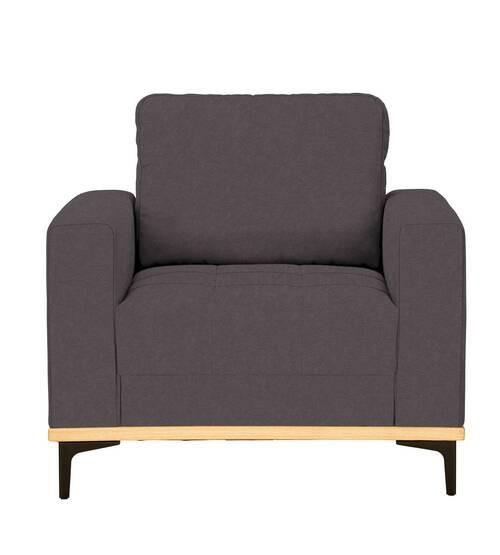 Sessel in Dunkelgrau Metallfuss Schwarz - Schwarz/Grau, Konventionell, Textil/Metall (96/87/92cm) - Zandiara