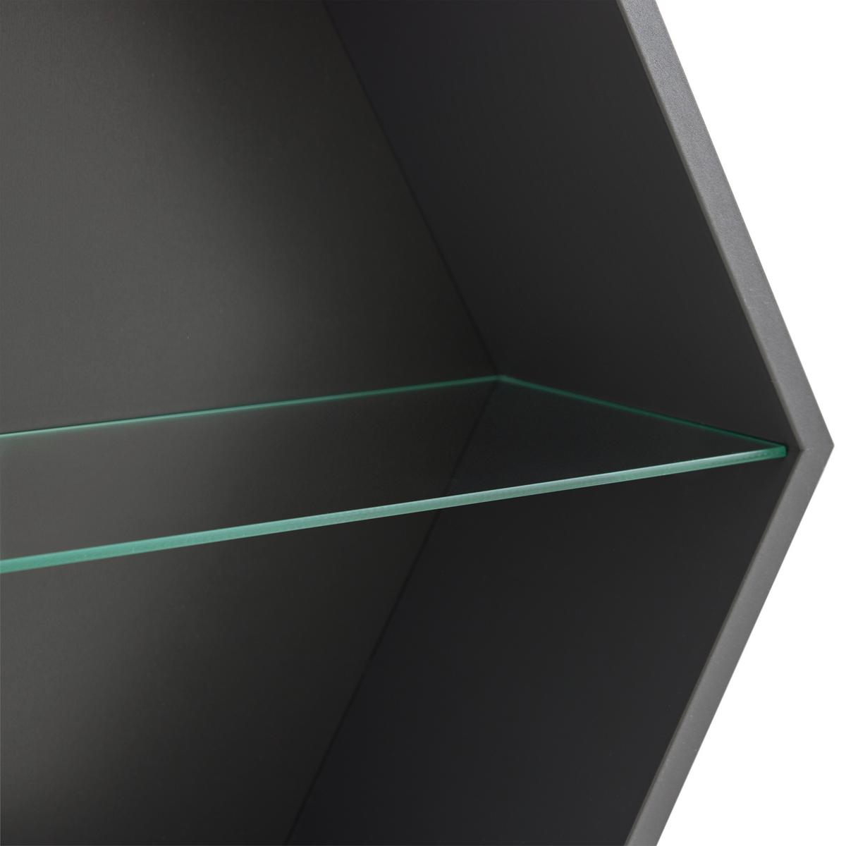 Stenski Regal Edge - antracit, Moderno, steklo/leseni material (51/44/19cm) - Mömax